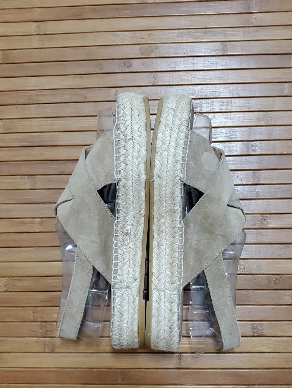 Paseart Suede Leather Crisscross Espadrille Slingback Sandals, Size 7.5, NWOT